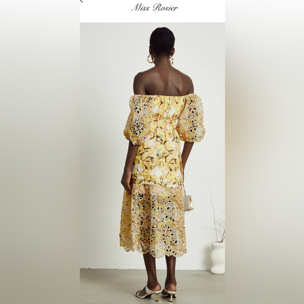 NWT Miss Rosier Cl’emence Floral Print Cut-Out Midi Dress,Size-Small - Picture 3 of 15